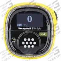 HONEYWELL Single-Gas Detector: High 50 ppm/Low 25 ppm, IP68, HONEYWELL BW BW Solo, Lithium, BW Solo (MPN BWS1-A2-Y). Key specifications — Gas Detected: Ethylene Oxide; Housing Color: Yellow; Battery Chemistry: Lithium; Communication Protocol: Bluetooth.