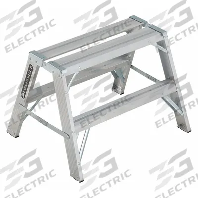 LOUISVILLE LADDER Step Stool: 2 Steps, 2.1 ft Overall Ht, 300 lb Load Cap - Dual-Side Access Folding Step Stools