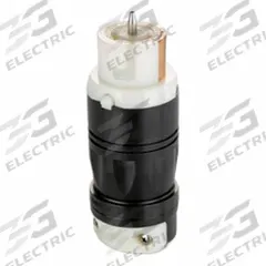 LEVITON Locking Connector: Non-NEMA, Black/White, 125V AC, 50 A Current Rating, 2 Poles, 3 Wires (MPN CS6360C). Key specifications — Brand: LEVITON.