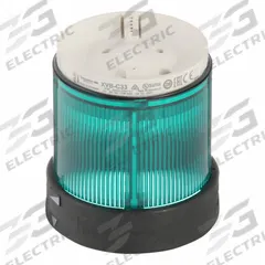 SCHNEIDER ELECTRIC Tower Light Module: Steady, 250V AC/250V DC, Green, 70 mm Overall Dia, XVB (MPN XVBC33). Key specifications — Brand: SCHNEIDER ELECTRIC; Compatible with Series: XVB; Lens Color: Green; Operating Voltage: 250V DC; Manufacturer Part Number: XVBC33.
