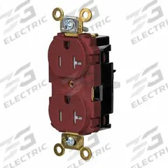 HUBBELL Receptacle: Duplex, 5-20, Red, 125V AC, 20 A, 2 Pole / 3 Wire (MPN HBL5362STRTR)