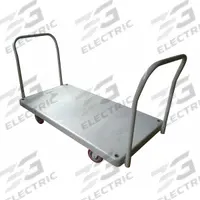 DAYTON Platform Truck: 3,300 lb, 60 in L x 29 1/2 in W x 40 in H Overall Dim., Gray, Plastic (MPN 2TUK8). Key specifications — attr1345828: Gray; attr1345811: (2) Rigid; attr1345838: DAYTON.