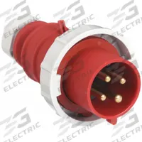 BRYANT Pin and Sleeve Plug: Red, 480V AC, Three Phase, 30 A, 3 Pole, 4 Wire, IEC Grounding (MPN BRY430P7W). Key specifications — Brand: BRYANT.
