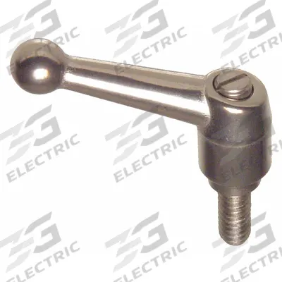 APPROVED VENDOR Adjustable Handle: SS, M10 - Corrosion-Resistant Ball-Style Adjustable Handles with Threaded Stud