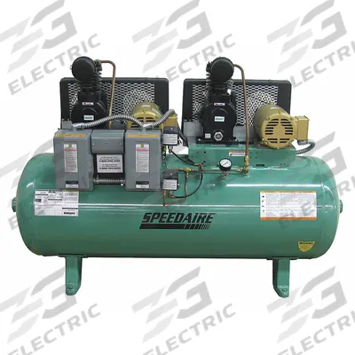SPEEDAIRE Electric Air Compressor: 1.5 hp, 1 Stage, Horizontal, 80 gal, 9 cfm, 90 psi - Climate Control Stationary Electric Air Compressors