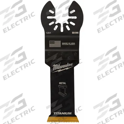 MILWAUKEE Oscillating Tool Blade: 1 1/8 in Blade Wd, 4 1/4 in Overall Lg, Flush Cutting - Open-Back Universal OIS Mounted Blades