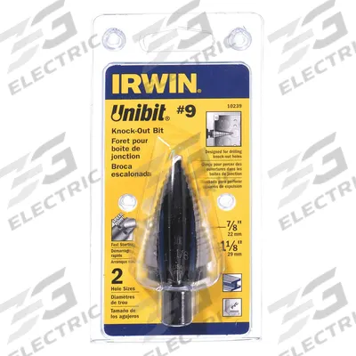 IRWIN Step Drill Bit: 7/8" to 1-1/8", Black Oxide HSS - High-Speed Steel Step Drill Bits