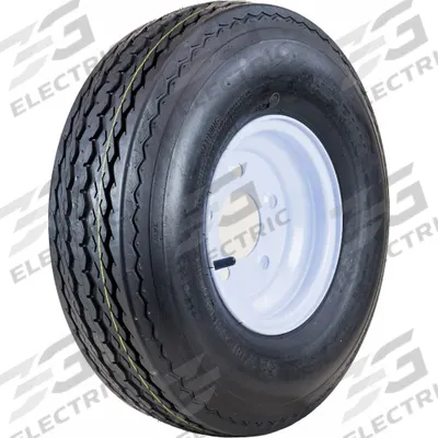 HI-RUN Trailer Tire: Street Tire and Wheel Assembly, 5.70-8/8X3.75 5-4.5 Tire Size - Street Tire & Wheel Assembly