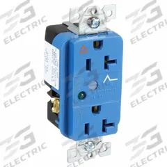 HUBBELL Receptacle: Duplex, 5-20, Blue, 125V AC, 20 A, 2 Pole / 3 Wire (MPN IG5362SA)