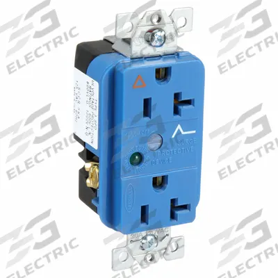 HUBBELL Receptacle: Duplex, 5-20, Blue, 125V AC, 20 A, 2 Pole / 3 Wire (MPN IG5362SA) - General Purpose Receptacles