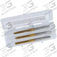 CLEVELAND Tap Kit: M3x0.5 Metric, D3 / 6H, 3 Flute, TiN Coated High Speed Steel (MPN C84263). Key specifications — attr1300563: One Each Taper, Plug, and Bottoming.
