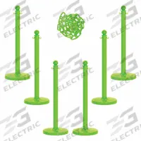 APPROVED VENDOR Barrier Post Kit: Safety Green Chain Color, 50 ft Chain Lg, 6 Posts (MPN 71114-6). Key specifications — attr981817: Green; attr981800: Safety Green.