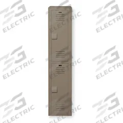 BRADLEY Wardrobe Locker: 15 in x 18 in x 72 in, Louvered, 2 Tiers, 1 Units Wide, Padlock Hasp, Gray (MPN LK1518722HV-247). Key specifications — Brand: BRADLEY; Locker Color: Dark Gray; Door Type: Louvered; Locker Material: High Density Polyethylene; Assembled: Assembled; Number Plate Included: No.