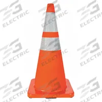 Traffic Cone with Bands: MUTCD/NCHRP-350, 28 in Cone Ht, Orange, High-Intensity Prismatic, PVC (MPN 6FHA1). Key specifications — Base Color: Orange; Brand: APPROVED VENDOR; Cone Material: PVC; Legend: Blank.