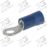 POLARIS Ring Terminal: Blue, Vinyl Insulation, #6 Stud Size, 16 AWG to 14 AWG Wire Sizes, 600 V (MPN R16-6V). Key specifications — attr1308027: POLARIS.
