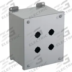 HAMMOND Push Button Enclosure: 22mm, 4 Holes, Carbon Steel, NEMA 12/13 (MPN 1437MF). Key specifications — Brand: HAMMOND; Environments & Applications: Oil-Tight and Dust-Tight.