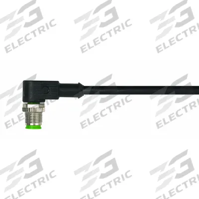 MURRELEKTRONIK Cordset: M12 Male Right Angle X Bare Wire, 5 Pins, Black, PVC, 3 m Cable Lg - Single-Ended Cordsets with PVC Jacket for Flexing Applications