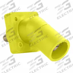 Single Pole Receptacle: Yellow, Angled Taper Nose Mating, Threaded Stud Termination, 600V AC/600V DC (MPN 16R29-UY). Key specifications — Series: 16; Receptacle Gender: Male; Brand: LEVITON.