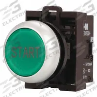 EATON Flush Push Button: Red, 22 mm Mounting Size, Non-Metallic, Momentary (MPN M22-DL-R-GB0). Key specifications — Brand: EATON; Action: Momentary; Series: M22; Push Button Material Type: Non-Metallic.