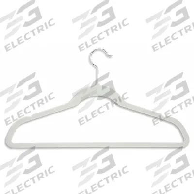 HONEY-CAN-DO Clothes Hanger: Velvet, 9 1/2 in Ht, 18 in Wd, White - Flocked Non-Slip Clothes Hangers