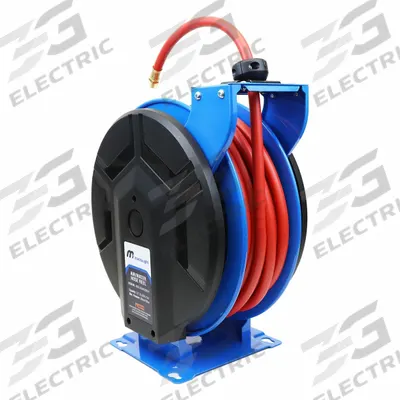 MACNAUGHT Slow Return Air/Water Hose: 50 ft. (1/2 I.D.), 1/2 in MNPT x 1/2 in MNPT - Controlled-Retraction Air or Water Spring-Return Hose Reels