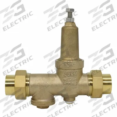 WILKINS Pressure Reducing Valve: FNPT x FNPT, 3/4 in Pipe Size, Brass, 15 psi to 75 psi - Standard Capacity Water Pressure Regulators