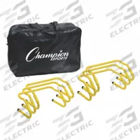 CHAMPION SPORTS Training Hurdle Set: Yellow, 12 in Ht:, 16 in Wd:, 16 in Dp:, Aluminum, Bag Included (MPN AHKIT)