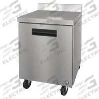 HOSHIZAKI Worktop Refrigerator: 6.2 cu ft, 40 in Ht, 31 in Dp, Yes Energy Star Compliant, 1 Doors (MPN WR27B). Key specifications — Control Type: Thermostatic; Energy Star Compliant: Yes; Brand: HOSHIZAKI.