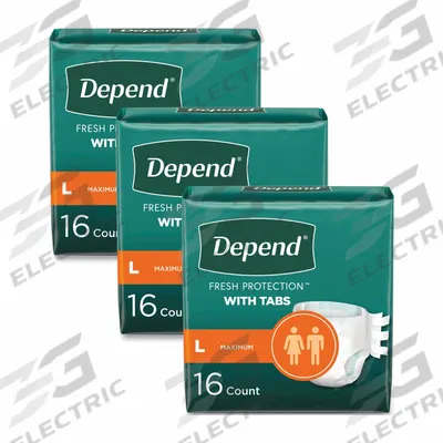 DEPEND Adult Diapers: Extra Heavy, Ultra-soft Fabric/Fiber-Blend, White, 28 Max Pant Size - Incontinence Pants