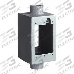 HUBBELL KILLARK Device Box: Aluminum, Rectangular, 1 Gangs, 1/2 in Hub Size, 29 cu in Capacity, Gray (MPN FSOC-1). Key specifications — Color: Gray; Brand: HUBBELL KILLARK.