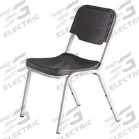 ICEBERG Stacking Chair: Plastic Seat, Steel Frame, Seat Color Black, Frame Color Silver, Armless (MPN 64111). Key specifications — attr1082277: Black.