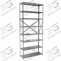 HALLOWELL Metal Shelving: Standalone, Medium-Duty, 36 in x 12 in, 84 in Overall Ht, 8 Shelves (MPN F5513-12HG). Key specifications — Frame Material: Steel; Shelving Material: Steel; Assembled: Unassembled; Color: Gray; Brand: HALLOWELL.