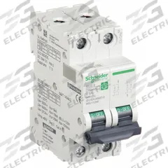 SCHNEIDER IEC Supplementary Protector: 6 A Amps, 500V DC, 5kA at 250V DC, Screw Clamp, C60H-DC, B (MPN M9U11206). Key specifications — Terminal Connection: Screw Clamp; AC Voltage Rating: Not Rated; Curve Type: B; DC Voltage Rating: 500V DC; Max. AIR Rating: 5kA at 250V DC; Series: C60H-DC; Brand: SCHNEIDER.