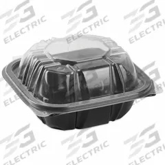 PACTIV Disposable Carry-Out Food Container: Plastic, 1 Compartments, 16 oz Capacity, 321 PK (MPN DC6610B000). Key specifications — Container Style: Hinged Lid Container; Weight: Medium-Weight; Closure Type: Hinged Lid; Material: Plastic; Container Lid: Hinged; Microwave Safe: Yes; Product Type: Hinged Lid Container; Shape: Square.