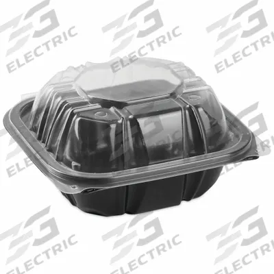 PACTIV Disposable Carry-Out Food Container: Plastic, 1 Compartments, 16 oz Capacity - Microwaveable Containers with Lids