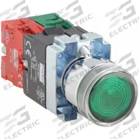 DAYTON Illuminated Push Button: Illuminated, Extended Profile, Metallic, 22 mm, 1NO/1NC (MPN 30G201). Key specifications — Brand: DAYTON; Action: Momentary; Series: Dayton; Terminal Connection: Pressure Plate; Push Button Material Type: Metallic.