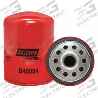 BALDWIN FILTERS Oil Filter: B40054, 1-12 Thread Size, 5 13/16 in Overall Ht, 4 1/4 in Outside Dia. Key specifications — Baldwin Interchange: B40054; Brand: BALDWIN FILTERS; Compatible Vehicle Make: Mitsubishi; Includes: 14 psid Bypass Valve; Media Material: Cellulose.
