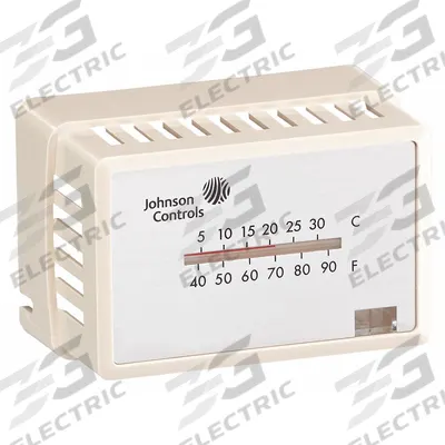 JOHNSON CONTROLS Thermostat Cover: For Johnson Controls T-4000, Cover with Thermometer, Setpoint Window - Pneumatic Thermostat Covers