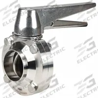 DIXON Butterfly Valve: 1/2 in Pipe Size, Solder, 140 psi Max. Pressure (CWP), 316L Stainless Steel (MPN B5107V050BB-C). Key specifications — Average Surface Roughness (Ra): ≤ 32 micron; Brand: DIXON; Stop Positions: 13; Handle Type: Lever; Body Material: 316L SS; Disc Material: 316L SS.