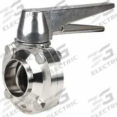 DIXON Butterfly Valve: 1/2 in Pipe Size, Solder, 140 psi Max. Pressure (CWP), 316L Stainless Steel (MPN B5107V050BB-C). Key specifications — Average Surface Roughness (Ra): ≤ 32 micron; Brand: DIXON; Stop Positions: 13; Handle Type: Lever; Body Material: 316L SS; Disc Material: 316L SS.