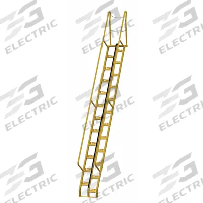 VESTIL Alternating Tread Stairs: 17.5 ft Overall Ht, Steel, 350 lb Load Capacity - Alternating-Tread Steel Stairs
