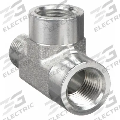 PARKER Metal Pipe Tee: Tee, Carbon Steel, 3/8 in x 3/8 in x 3/8 in - Threaded Instrumentation Extreme-Pressure Pipe Fittings