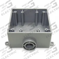 CANTEX Electrical Box: PVC, Rectangular, 2 Gangs, 3/4 in Hub Size, 37.3 cu in Capacity, Gray (MPN 5133381). Key specifications — Color: Gray; Brand: CANTEX.