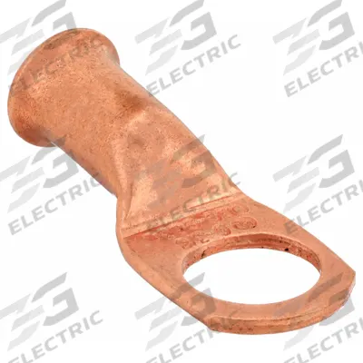 WESTWARD Lug: Crimpable Side Terminal, Crimp/Solder, Copper, 6 ga, 3/8 in Stud Size - Crimpable Side Terminal Lugs