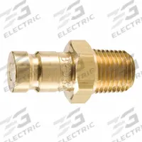 PARKER Nipple: 1/8 in, 1/4"-18 Thread Size, Male NPTF, NPTF, Brass, 3.028 lpm Max Flow Rate (MPN BPD343Y). Key specifications — Brand: PARKER; Body Material: Brass; Connection Type: NPTF; Temperature Range: -15 to 400 Deg F; Thread Size: 1/4"-18.
