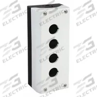 EATON Push Button Enclosure: 22mm, 4 Holes, Non-Metallic, NEMA 13/4X (MPN M22-I4-PG). Key specifications — Brand: EATON; Environments & Applications: Washdown-Corrosion-Resistant.
