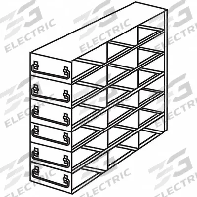 COLE-PARMER Upright Freezer Drawer Rack: 8 5/8 in Overall Lg, 8 5/8 in Overall Wd - Cold Storage Racks
