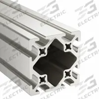 T-Slot Framing System: 15 Series, 10 ft Lg, 3 in x 3 in, Silver, Quad, Smooth, 8 Slots (MPN 3030-S-120). Key specifications — System of Measurement: Inch; Finish: Anodized; Product Type: T-Slot Profile; Material: Aluminum; Yield Strength: 35,000 psi; Manufacturer Part Number: 3030-S-120; Brand: 80/20.