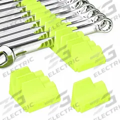 ERNST MANUFACTURING Modular Wrench Organizer for Drawer: Yellow, 2 1/4 in Overall Wd, Wrenches (MPN 5418). Key specifications — attr1125346: ERNST MANUFACTURING; attr1125347: Yellow; attr1136588: Wrenches.