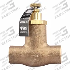 WATTS Flow Check Valve: For Water Media, Bronze, 1 in Pipe Size, 1 in Sweat, Sweat, 1 in Sweat (MPN 2000S 1). Key specifications — Brand: WATTS.